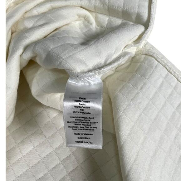 T by Talbots Quilted Mock Neck Snap Sweatshirt Large Off White Cozy Winter Cabin - Picture 12 of 12